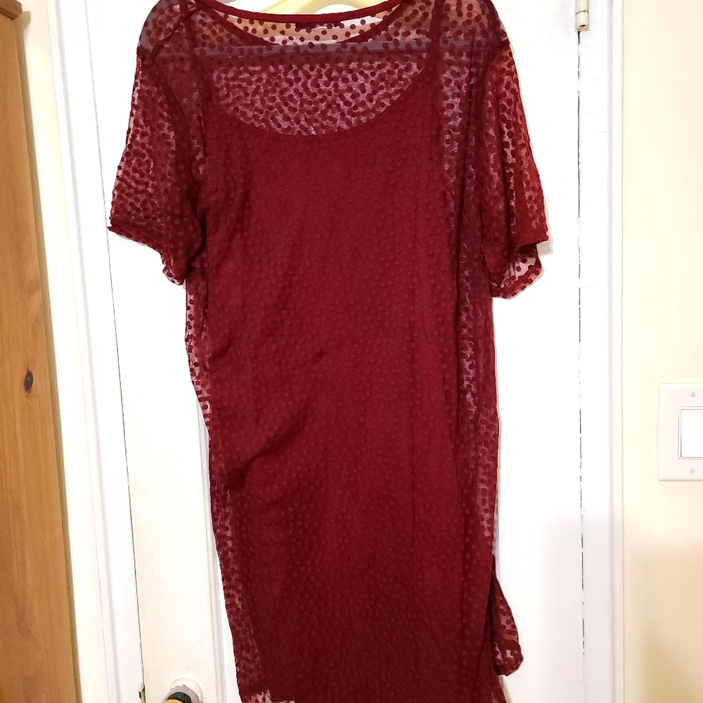 Mesh overlay dress